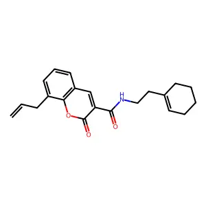 8-allyl-N-(2-(cyclohex-1-en-1-yl)ethyl)-2-oxo-2H-chromene-3-carboxamide structure