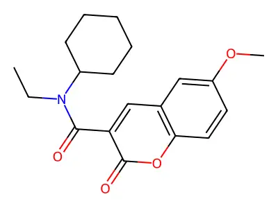 N-cyclohexyl-N-ethyl-6-methoxy-2-oxo-2H-chromene-3-carboxamide structure