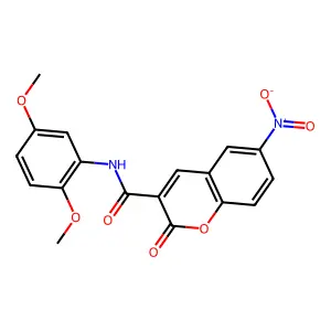 N-(2,5-dimethoxyphenyl)-6-nitro-2-oxo-2H-chromene-3-carboxamide structure