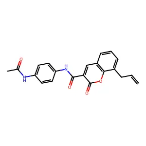 N-(4-acetamidophenyl)-2-oxo-8-prop-2-enylchromene-3-carboxamide structure