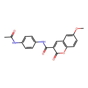 N-(4-acetamidophenyl)-6-methoxy-2-oxo-2H-chromene-3-carboxamide structure