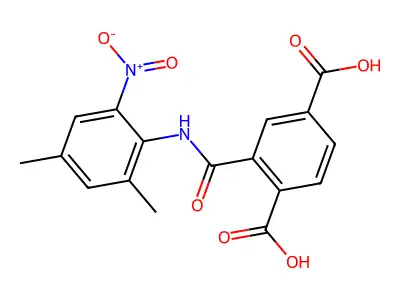 2-[(2,4-Dimethyl-6-nitrophenyl)carbamoyl]terephthalic acid structure