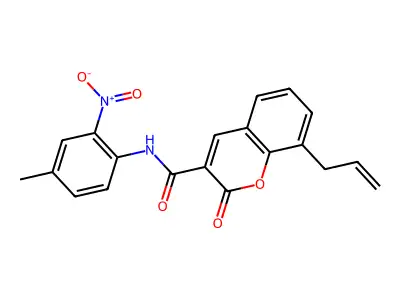N-(4-methyl-2-nitrophenyl)-2-oxo-8-prop-2-enylchromene-3-carboxamide structure