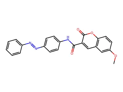6-methoxy-2-oxo-N-{4-[(E)-phenyldiazenyl]phenyl}-2H-chromene-3-carboxamide structure