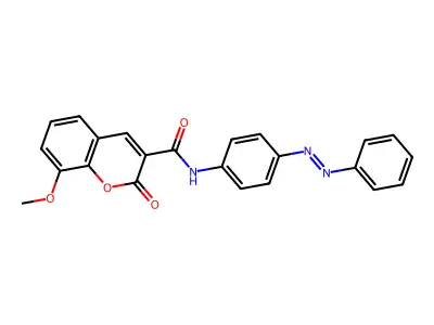 8-methoxy-2-oxo-N-{4-[(E)-phenyldiazenyl]phenyl}-2H-chromene-3-carboxamide structure