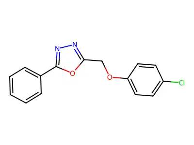 2-[(4-Chlorophenoxy)methyl]-5-phenyl-1,3,4-oxadiazole structure