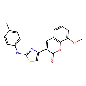 8-methoxy-3-{2-[(4-methylphenyl)amino]-1,3-thiazol-4-yl}-2H-chromen-2-one structure