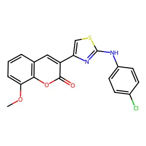 3-{2-[(4-chlorophenyl)amino]-1,3-thiazol-4-yl}-8-methoxy-2H-chromen-2-one structure