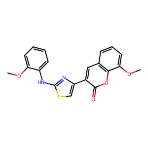 8-methoxy-3-{2-[(2-methoxyphenyl)amino]-1,3-thiazol-4-yl}-2H-chromen-2-one structure