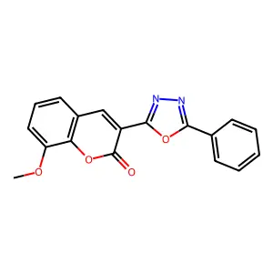 8-methoxy-3-(5-phenyl-1,3,4-oxadiazol-2-yl)-2H-chromen-2-one structure