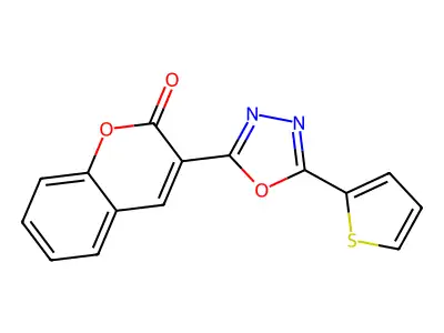 3-[5-(thiophen-2-yl)-1,3,4-oxadiazol-2-yl]-2H-chromen-2-one structure