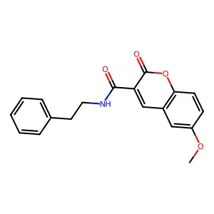 6-methoxy-2-oxo-N-(2-phenylethyl)-2H-chromene-3-carboxamide structure