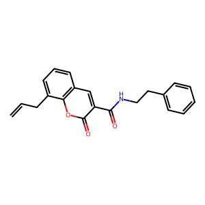 2-oxo-N-(2-phenylethyl)-8-(prop-2-en-1-yl)-2H-chromene-3-carboxamide structure