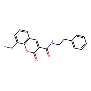 8-methoxy-2-oxo-N-(2-phenylethyl)-2H-chromene-3-carboxamide structure