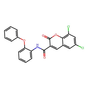 6,8-dichloro-2-oxo-N-(2-phenoxyphenyl)chromene-3-carboxamide structure
