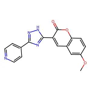 6-methoxy-3-(5-(pyridin-4-yl)-4H-1,2,4-triazol-3-yl)-2H-chromen-2-one structure