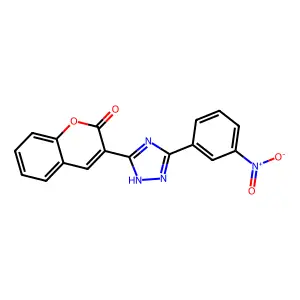 3-(5-(3-nitrophenyl)-4H-1,2,4-triazol-3-yl)-2H-chromen-2-one structure