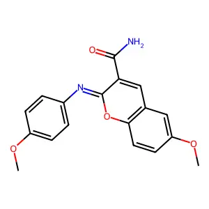 6-Methoxy-2-(4-methoxy-phenylimino)-2H-chromene-3-carboxylic acid amide structure