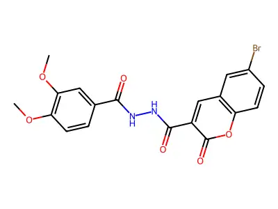6-bromo-N'-(3,4-dimethoxybenzoyl)-2-oxo-2H-chromene-3-carbohydrazide structure