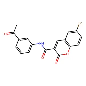 N-(3-acetylphenyl)-6-bromo-2-oxo-2H-chromene-3-carboxamide structure