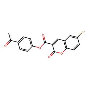 4-acetylphenyl 6-bromo-2-oxo-2H-chromene-3-carboxylate structure