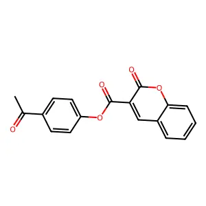 4-acetylphenyl 2-oxo-2H-chromene-3-carboxylate structure