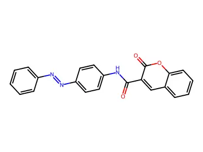 2-oxo-N-{4-[(E)-phenyldiazenyl]phenyl}-2H-chromene-3-carboxamide structure