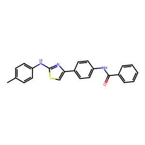 N-(4-{2-[(4-methylphenyl)amino]-1,3-thiazol-4-yl}phenyl)benzamide structure