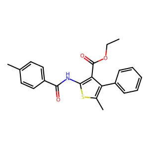 Ethyl 5-methyl-2-[(4-methylbenzoyl)amino]-4-phenyl-3-thiophenecarboxylate structure