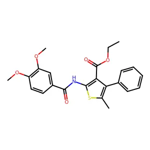 Ethyl 2-[(3,4-dimethoxybenzoyl)amino]-5-methyl-4-phenyl-3-thiophenecarboxylate structure