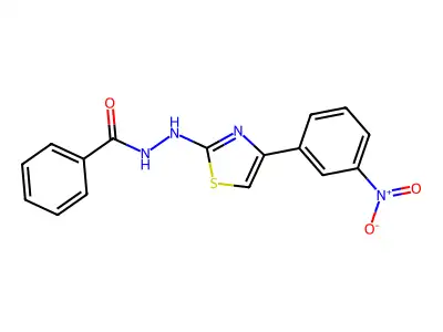 N'-[4-(3-nitrophenyl)-1,3-thiazol-2-yl]benzenecarbohydrazide structure