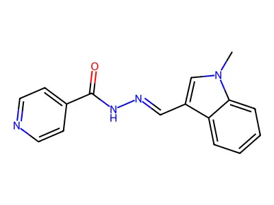 N-[(E)-(1-methylindol-3-yl)methylideneamino]pyridine-4-carboxamide structure