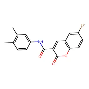6-bromo-N-(3,4-dimethylphenyl)-2-oxo-2H-chromene-3-carboxamide structure