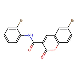 6-bromo-N-(2-bromophenyl)-2-oxo-2H-chromene-3-carboxamide structure