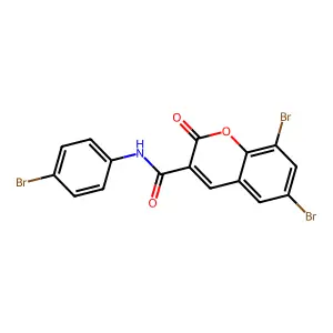 6,8-dibromo-N-(4-bromophenyl)-2-oxo-2H-chromene-3-carboxamide structure