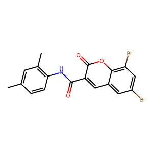6,8-dibromo-N-(2,4-dimethylphenyl)-2-oxo-2H-chromene-3-carboxamide structure