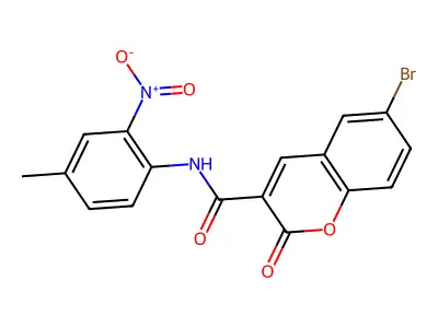 6-bromo-N-(4-methyl-2-nitrophenyl)-2-oxo-2H-chromene-3-carboxamide structure