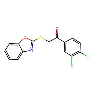 2-(1,3-Benzoxazol-2-ylsulfanyl)-1-(3,4-dichlorophenyl)ethanone structure