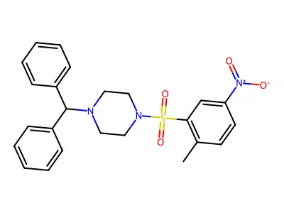 1-Benzhydryl-4-(2-methyl-5-nitrophenyl)sulfonylpiperazine structure