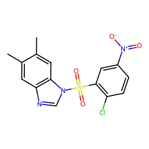 1-(2-chloro-5-nitrobenzenesulfonyl)-5,6-dimethyl-1H-1,3-benzodiazole structure
