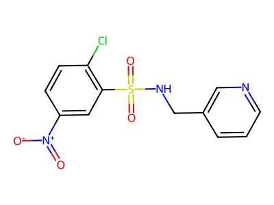2-chloro-5-nitro-N-(pyridin-3-ylmethyl)benzenesulfonamide structure
