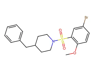 4-Benzyl-1-(5-bromo-2-methoxybenzenesulfonyl)piperidine structure