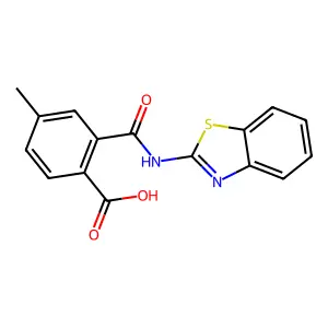 N-Benzothiazol-2-yl-4-methyl-phthalamic acid structure