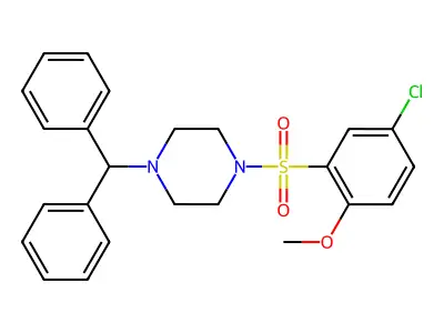 1-Benzhydryl-4-((5-chloro-2-methoxyphenyl)sulfonyl)piperazine structure