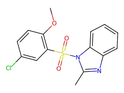 1-((5-chloro-2-methoxyphenyl)sulfonyl)-2-methyl-1H-benzo[d]imidazole structure