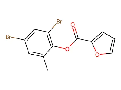 2,4-Dibromo-6-methylphenyl furan-2-carboxylate structure