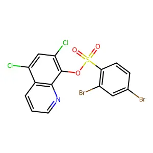 5,7-Dichloro-8-quinolyl 2,4-dibromobenzenesulfonate structure