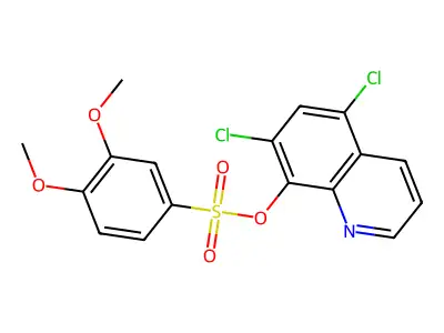5,7-Dichloro-8-quinolinyl 3,4-dimethoxybenzenesulfonate structure