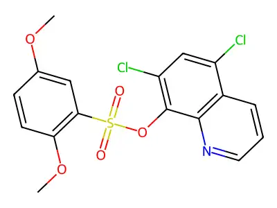 5,7-Dichloro-8-quinolyl 2,5-dimethoxybenzenesulfonate structure