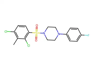 1-(2,4-Dichloro-3-methylbenzenesulfonyl)-4-(4-fluorophenyl)piperazine structure